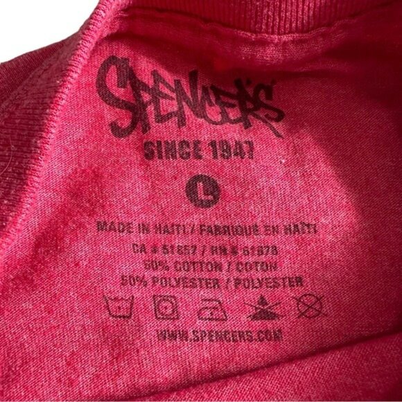 SPENCERS You Need To Let That Sh*t Go Buddha Shirt Mens Red Short Sleeve large - Picture 5 of 7